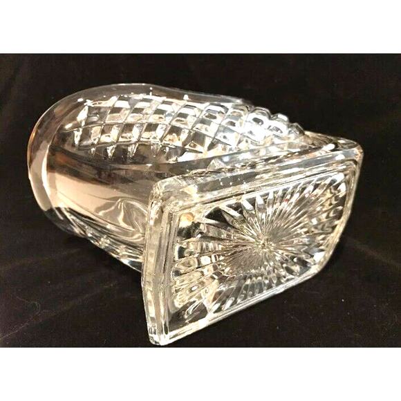 CRYSTAL 7”x 5" Christmas Santa Sleigh CANDY & NUT Dish 24% Lead Candy Holiday - Picture 2 of 13